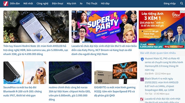 Các trang web công nghệ tại Việt Nam Vfo